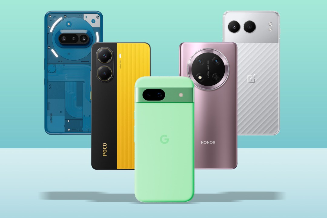 Best cheap phones on blue background