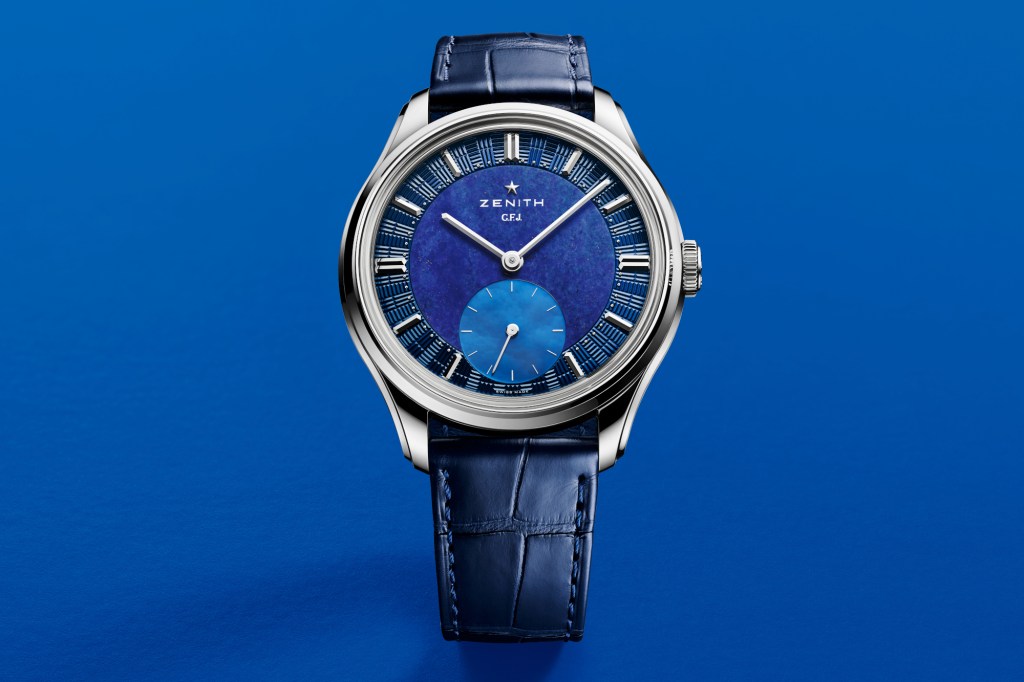 Zenith G.F.J on blue background
