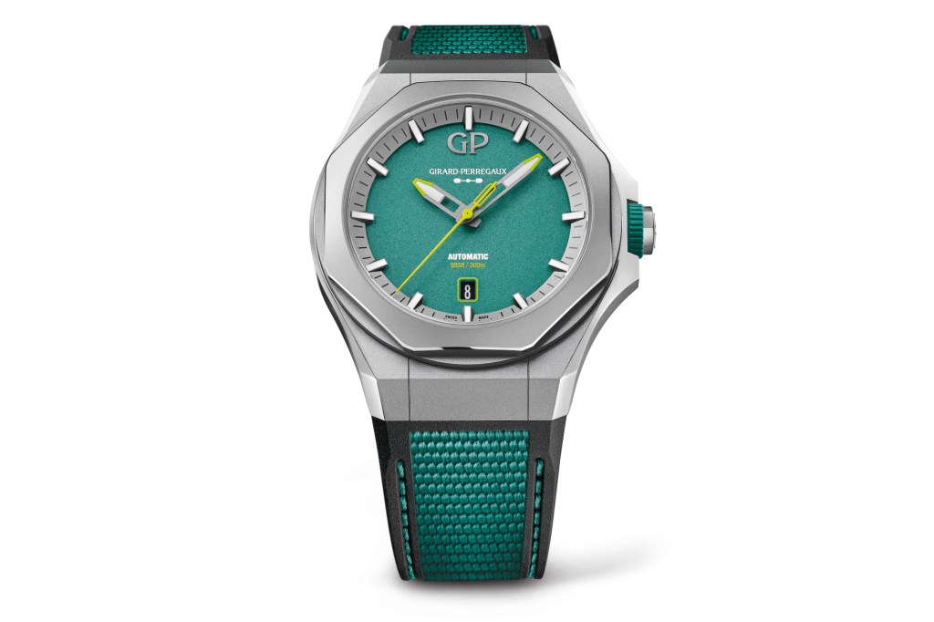 Girard-Perregaux Laureato Absolute Aston Martin F1 Edition on white background