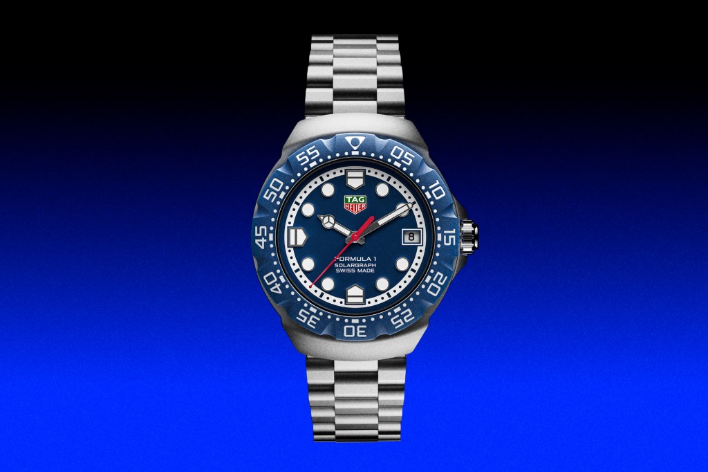 TAG Heuer Forumla 1 Solargraph on blue background