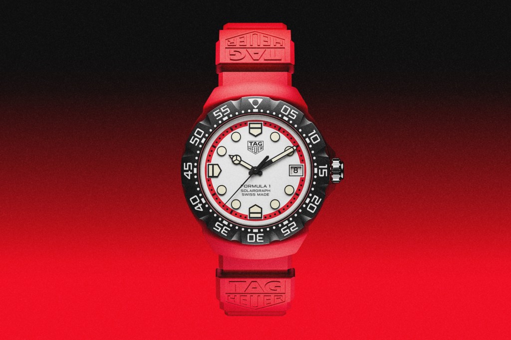 TAG Heuer Forumla 1 Solargraph on red background
