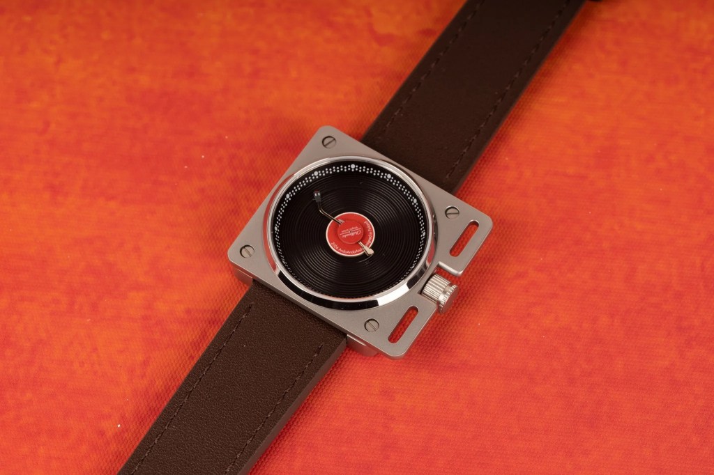 AndoAndoAndo’s Technics SL-1200 inspired watch in black and silver finish