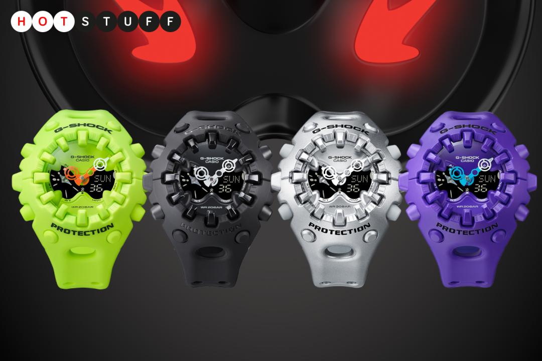 G-Shock GA-V01 models on a black background
