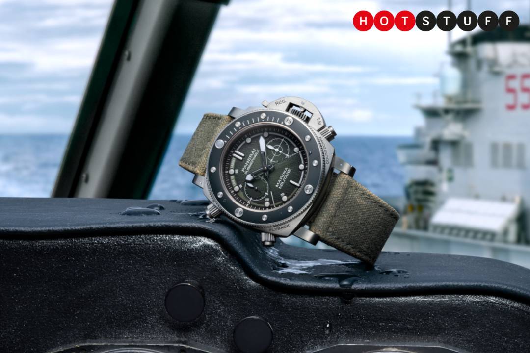 Panerai Submersible Chrono Marina Militare Experience Edition PAM01699 on ship's control panel