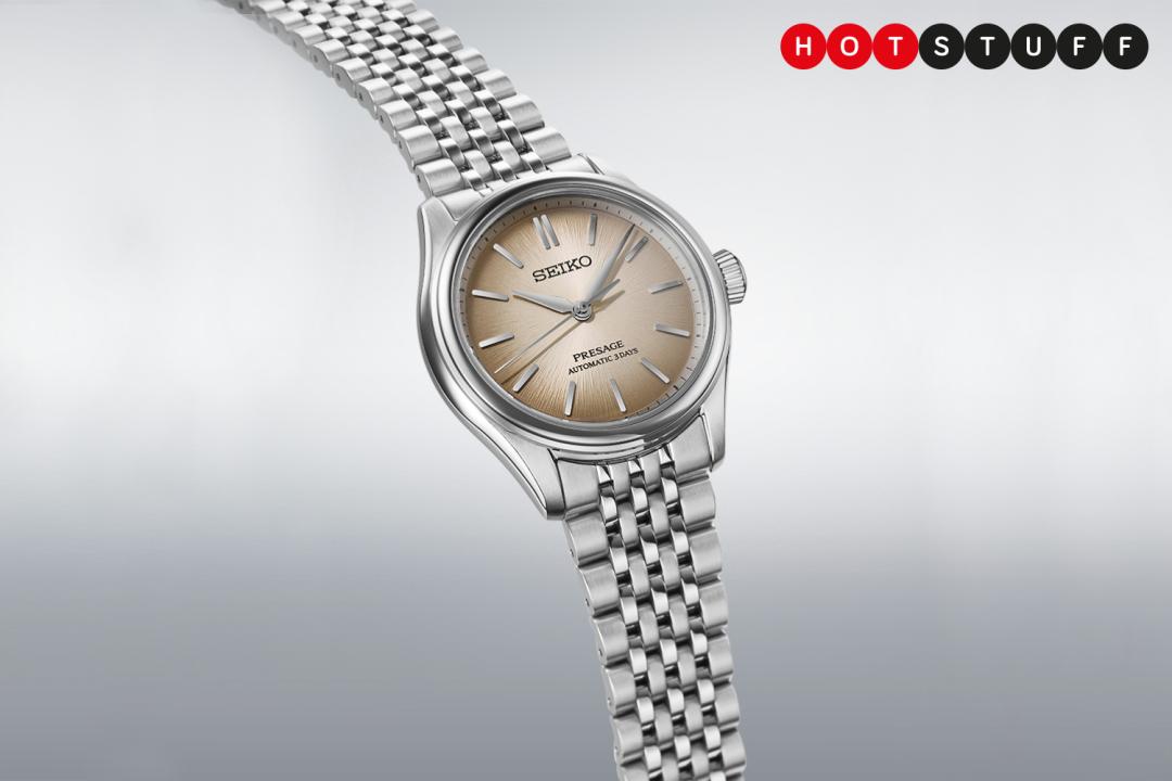 Seiko Presage Classic Series on grey gradient background