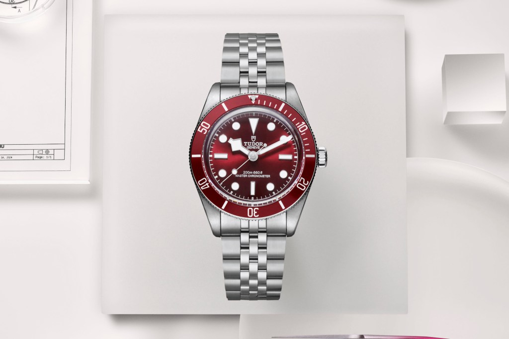 Black Bay 58 Burgundy on white background