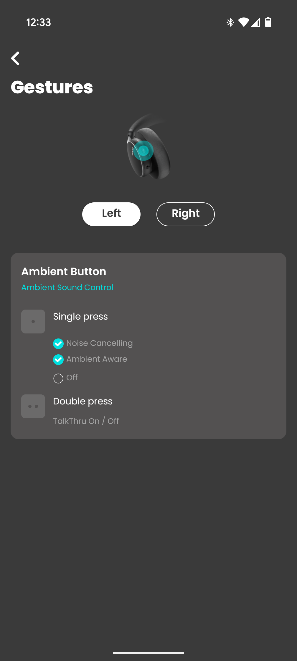 AKG N9 app gestures