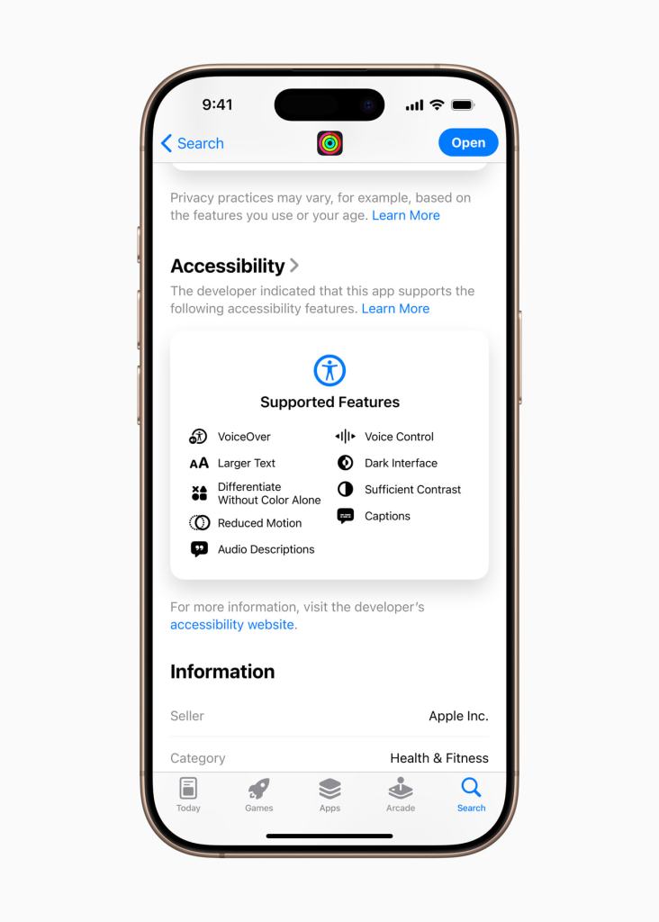 Accessibility Nutrition Labels on iPhone