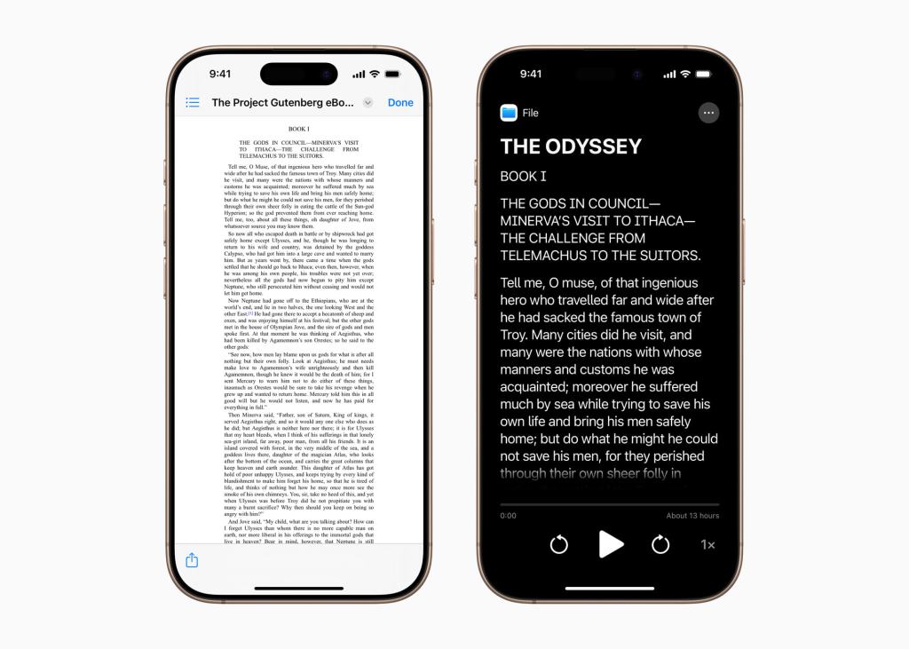 Accessibility Reader on iPhone