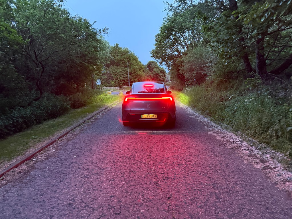 Tesla New Model Y Rear Light Bar From a Distance