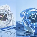 The Swatch Scubaqua dive watch is water resistant and ready for summer