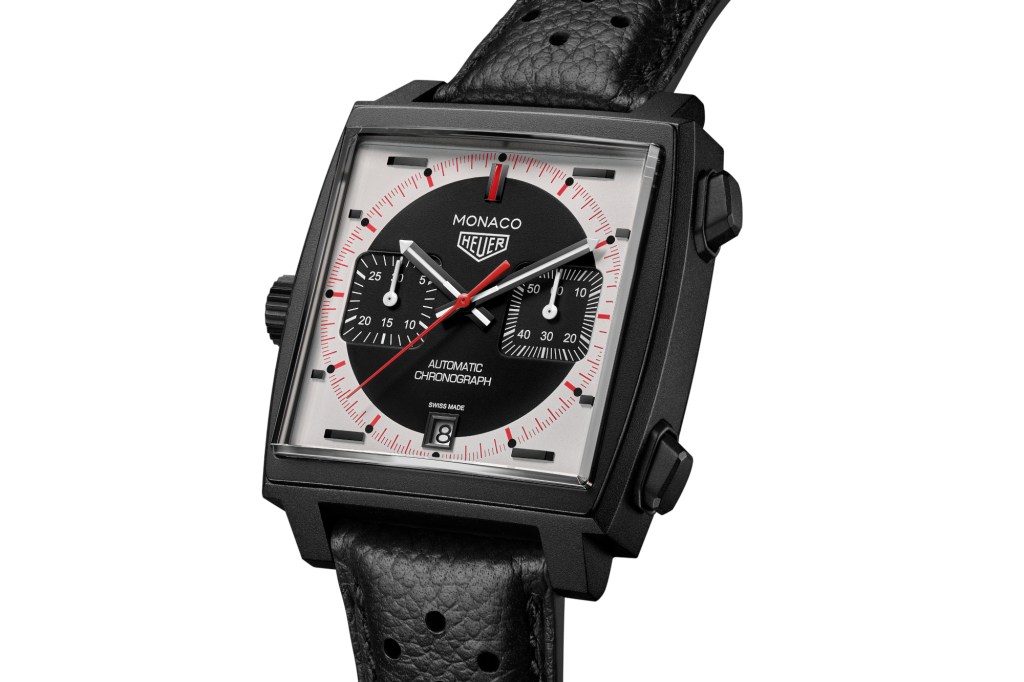 TAG Heuer Monaco Chronograph Stopwatch on white background
