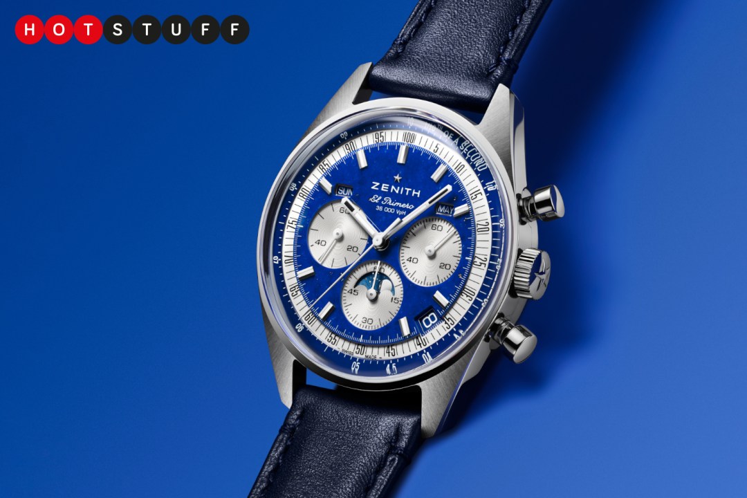 Zenith Chronomaster Original Triple Calendar Lapis Lazuli on blue background