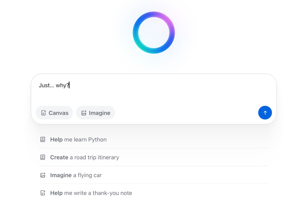 Meta AI screen grab asking: Just… why?