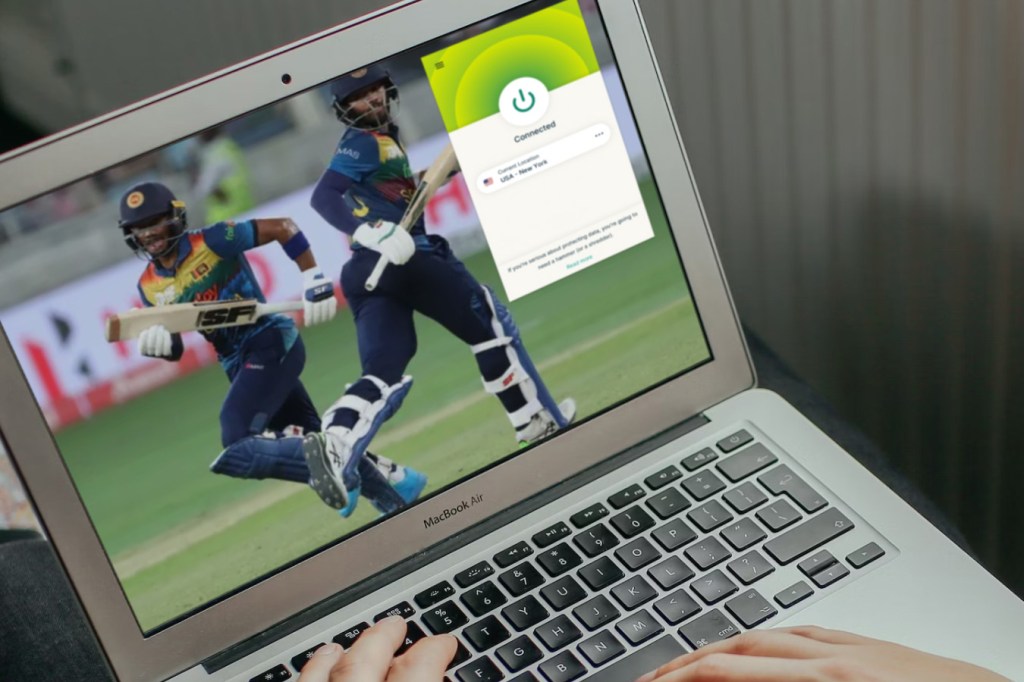 Cricket's Asia Cup watched on a MacBook Air with ExpressVPN