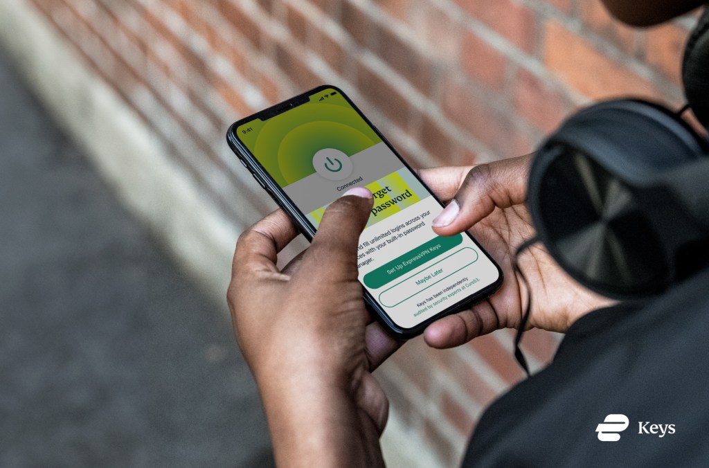 A phone running ExpressVPN