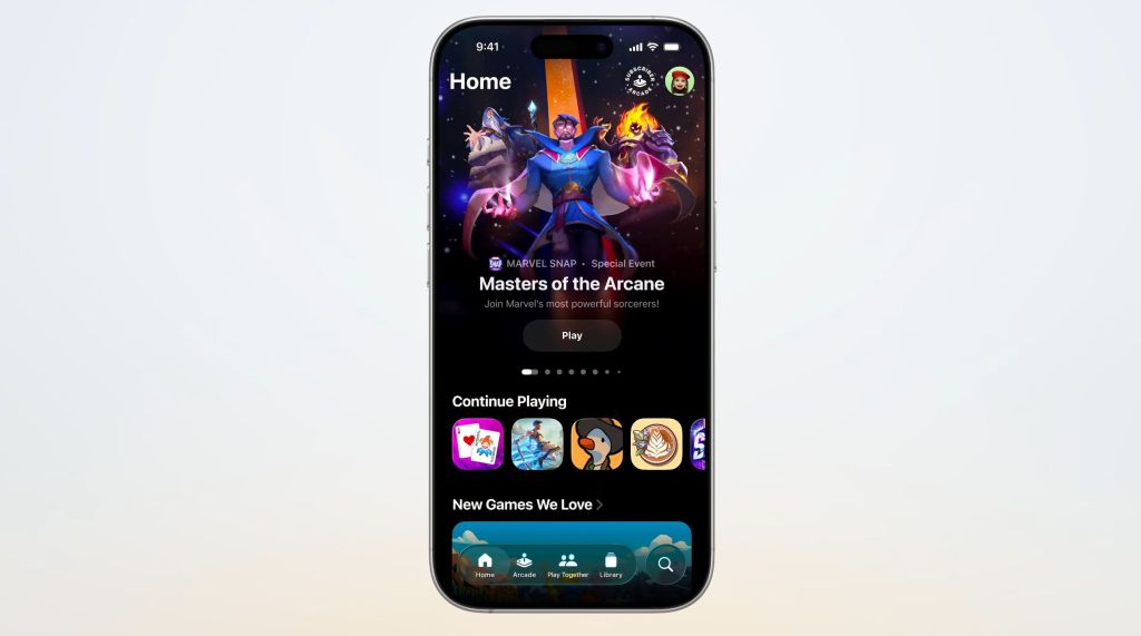 New Game app on iOS 26 home
