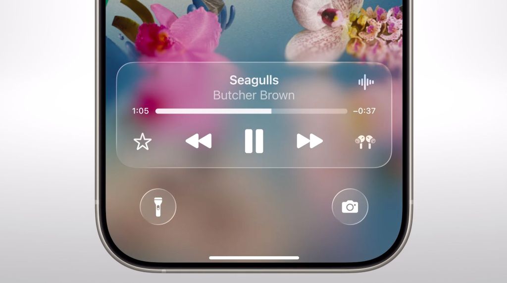 Music controls in iOS 26