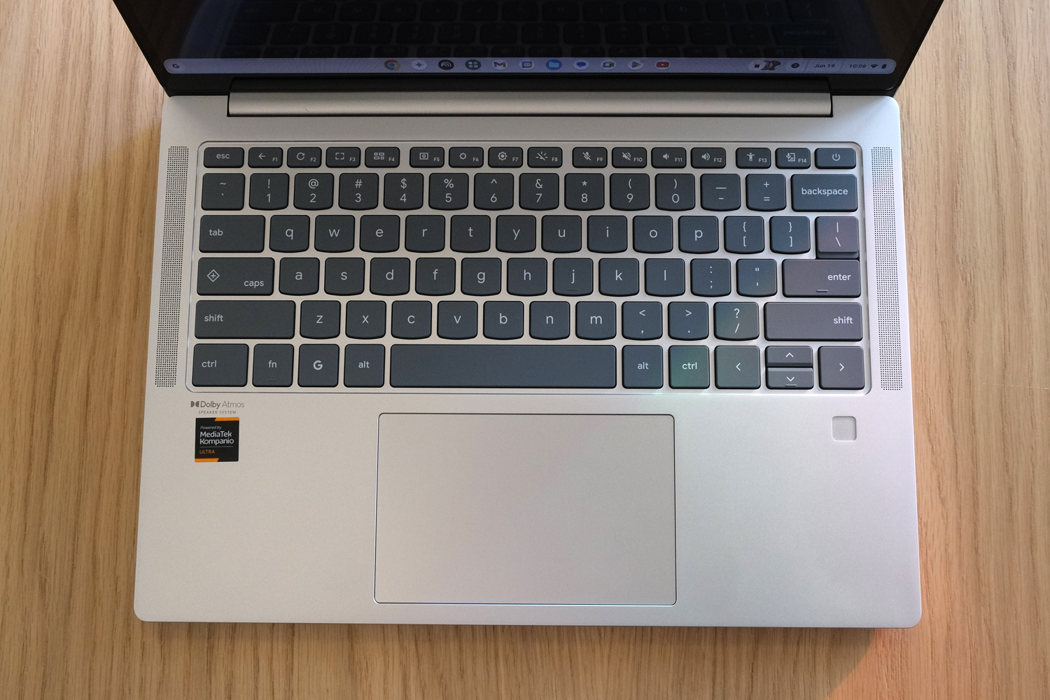 Lenovo Chromebook Plus 14 hands-on keyboard tray
