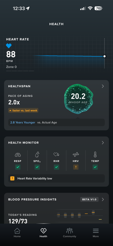 Whoop Healthspan Screenshot