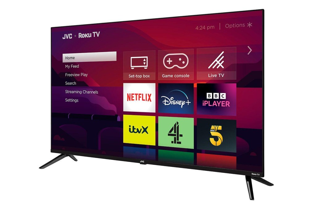 JVC Roku TV on white background