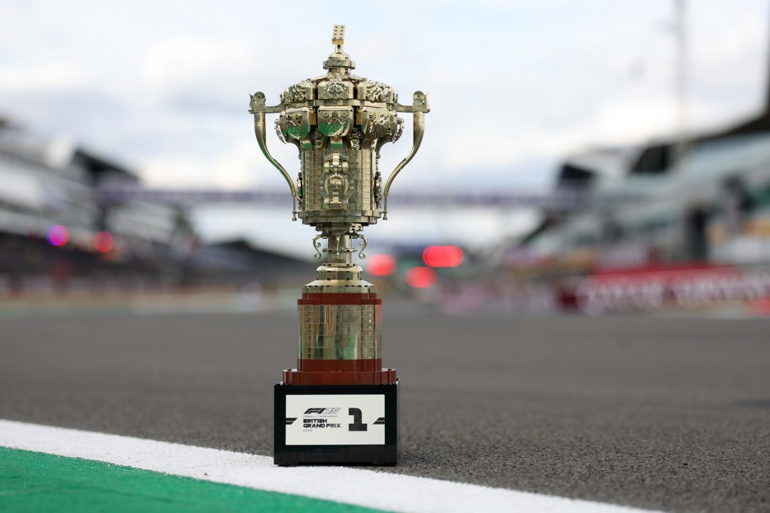 Lego Silverstone Trophy on racetrack
