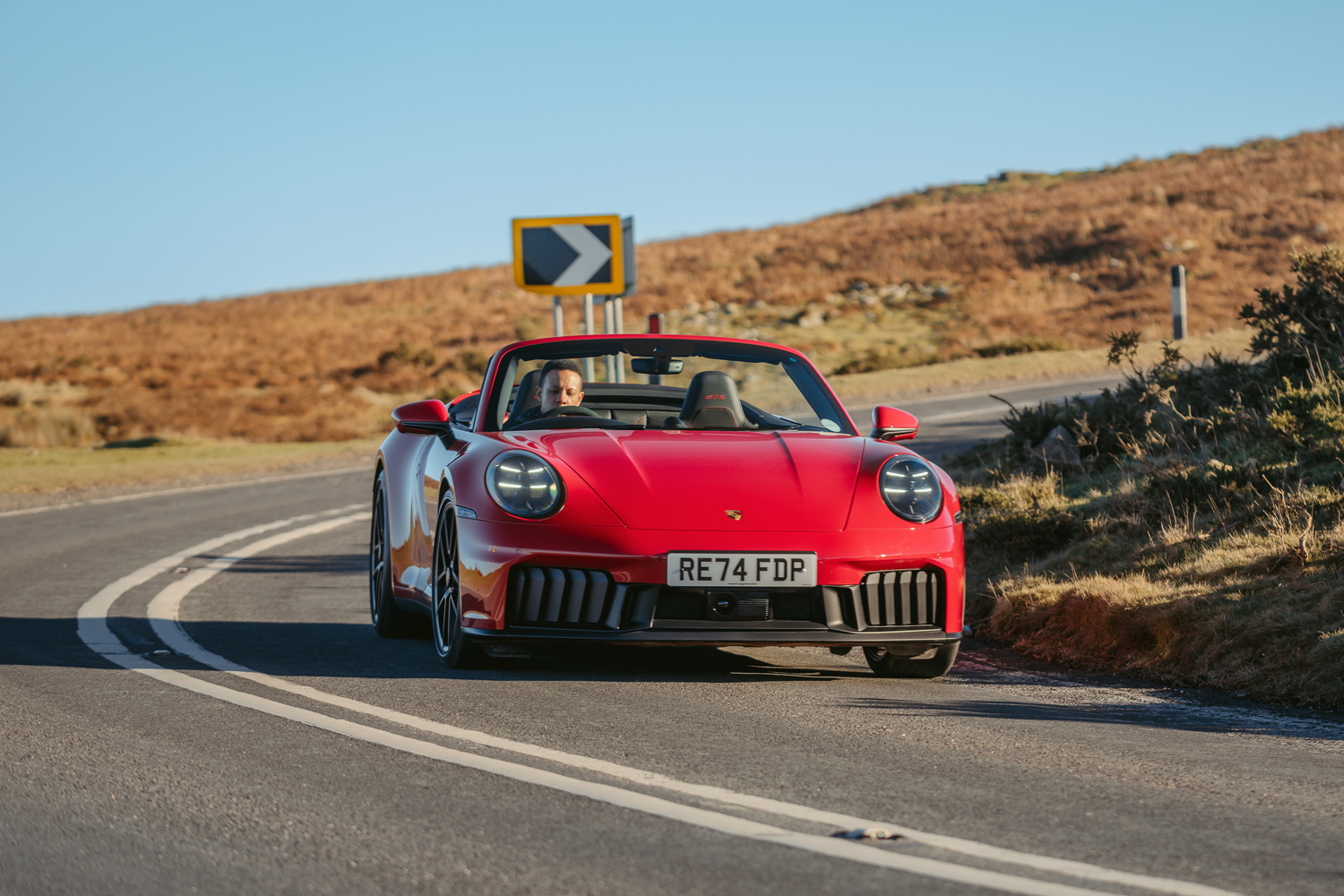 Porsche 911 GTS Cabriolet drive cornering front