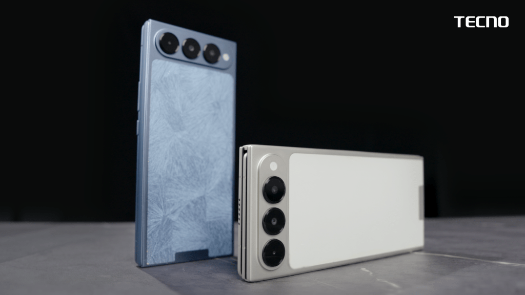 Tecno G-Style tri-fold while folded, side-by-side