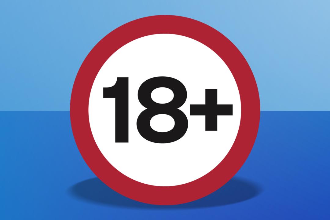 18+ sign