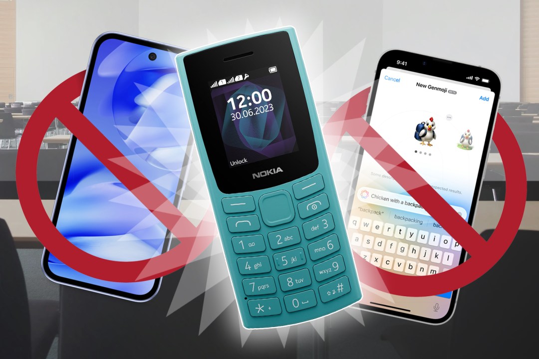 banned smartphones with a shiny Nokia in front