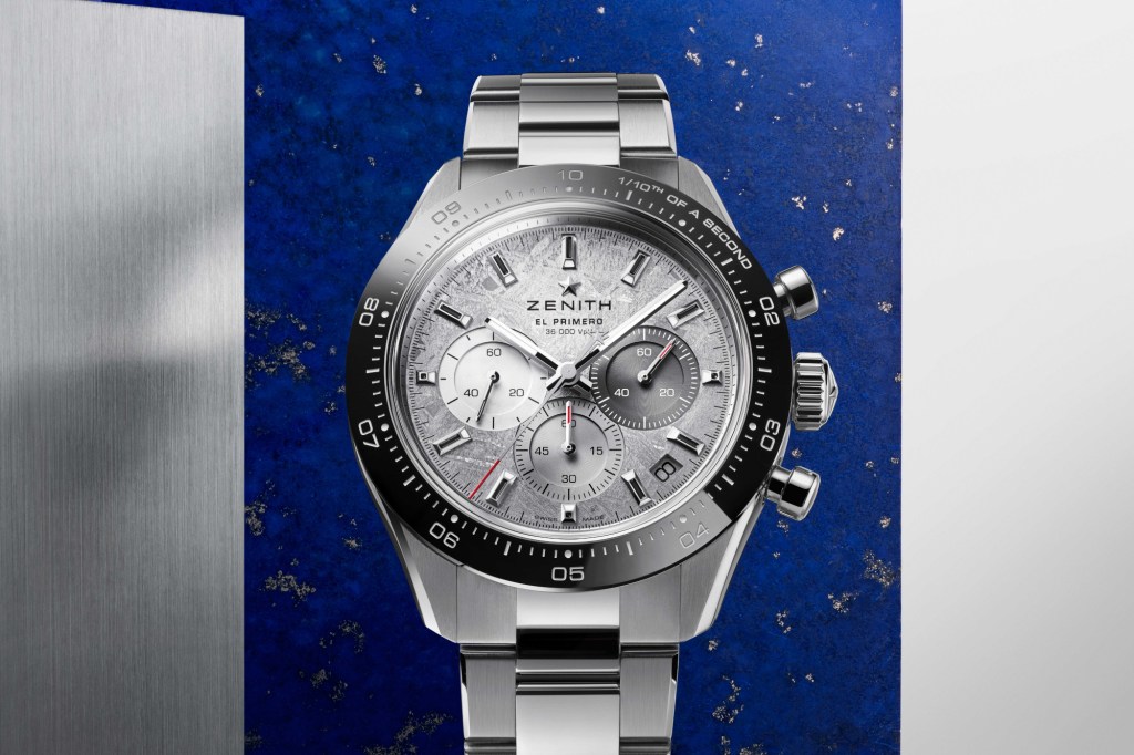 Zenith Chronomaster Sport Meteorite on blue background