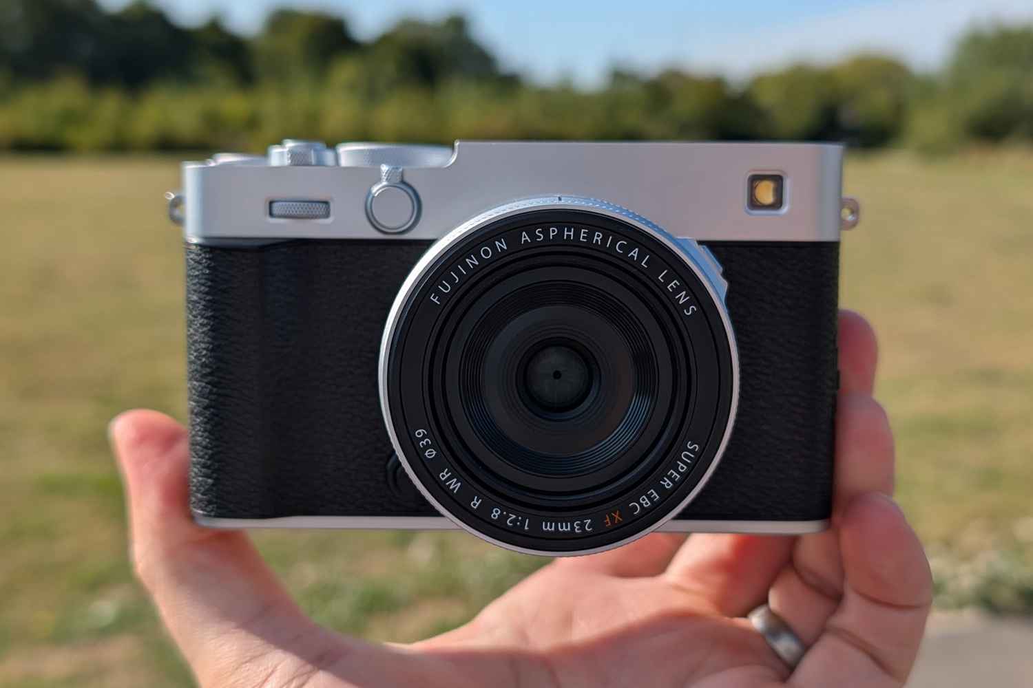 Fujifilm X-E5 review in hand front