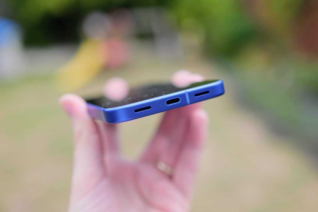 Google Pixel 10 in hand, bottom speakers