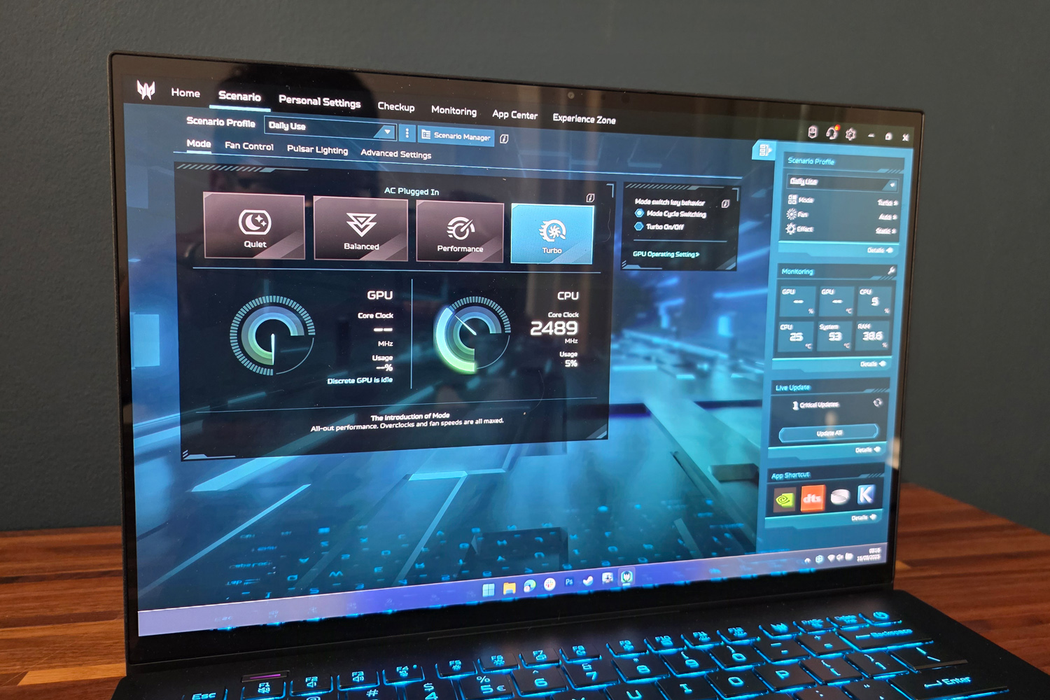 Acer Predator Triton 14 AI review rainbow keyboard