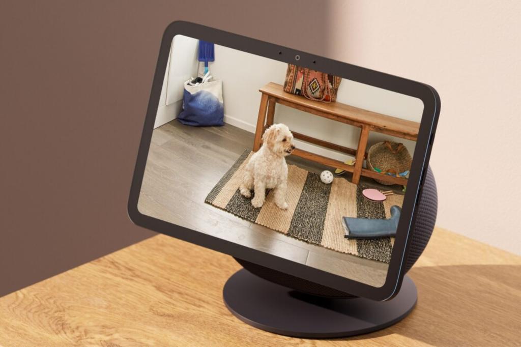 Amazon Echo Show 8 smart display with an optional stand