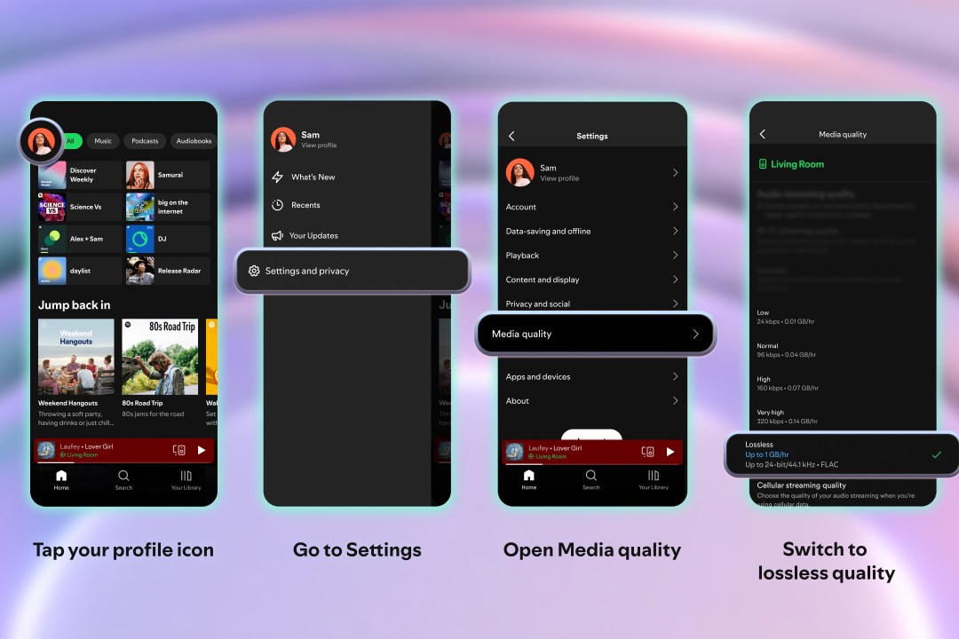 Lossless on Spotify Premium