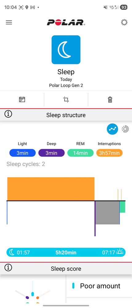 Polar Loop review app home