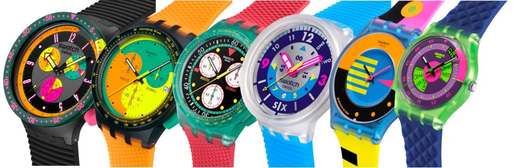 Swatch Neon Collection on white background