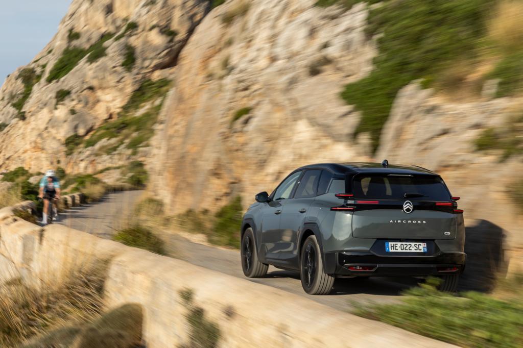 Citroen e-C5 Aircross drive on the road rear