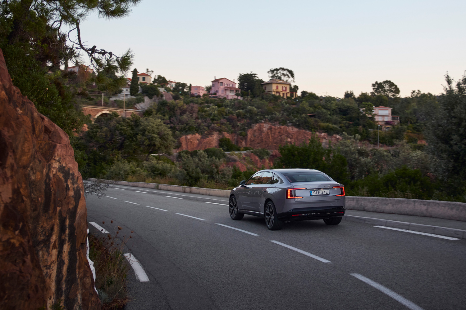 Volvo ES90 drive 2025 driving mountains rear
