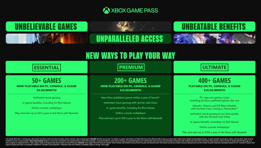 Xbox Game Pass new pricing tiers October 2025