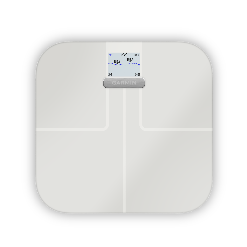 A white smart bathroom scale