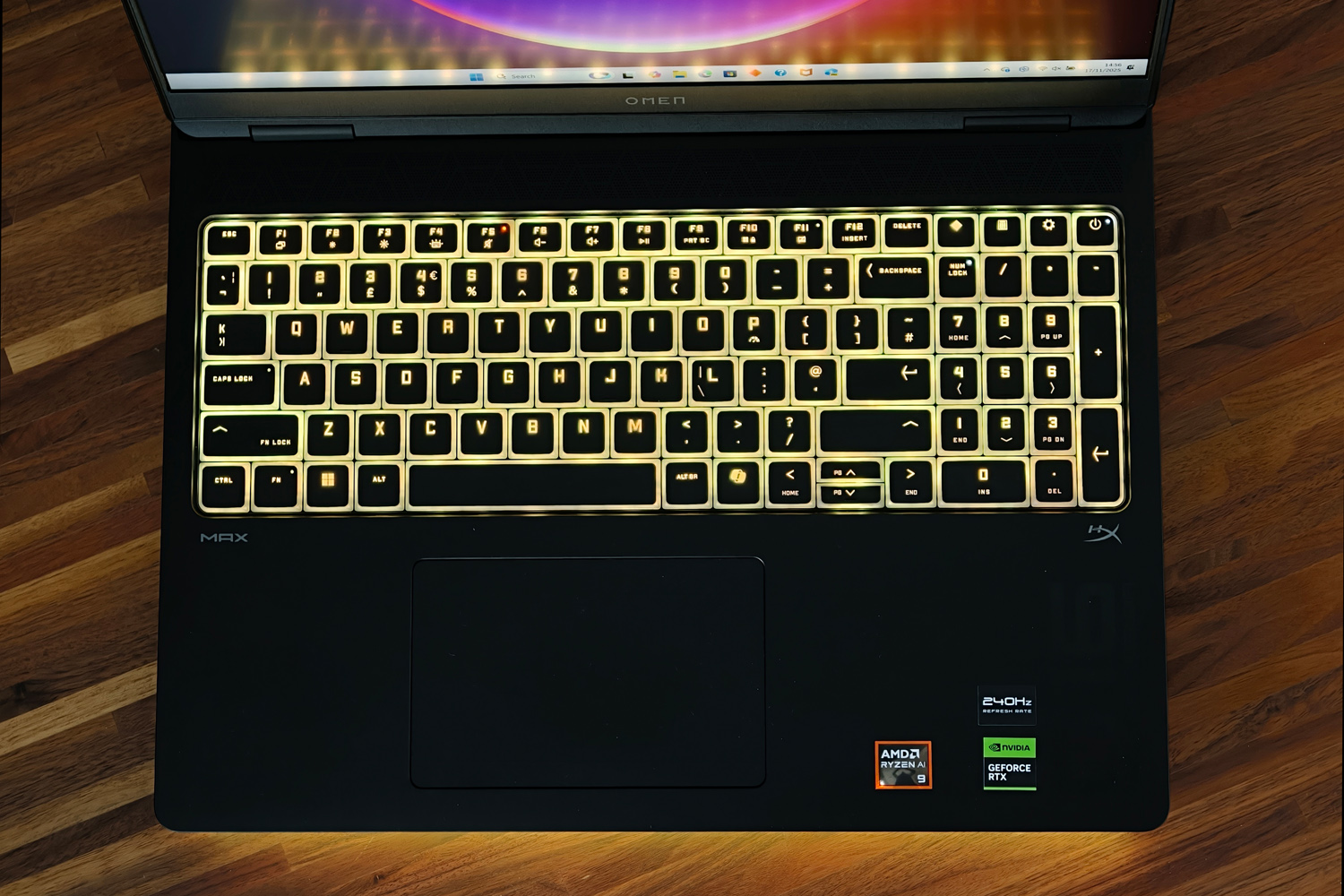 HP Omen Max 16 review keyboard