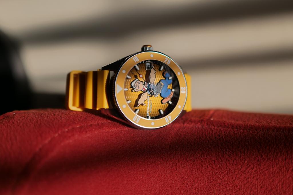 Spinnaker Popeye Watch on red velvet