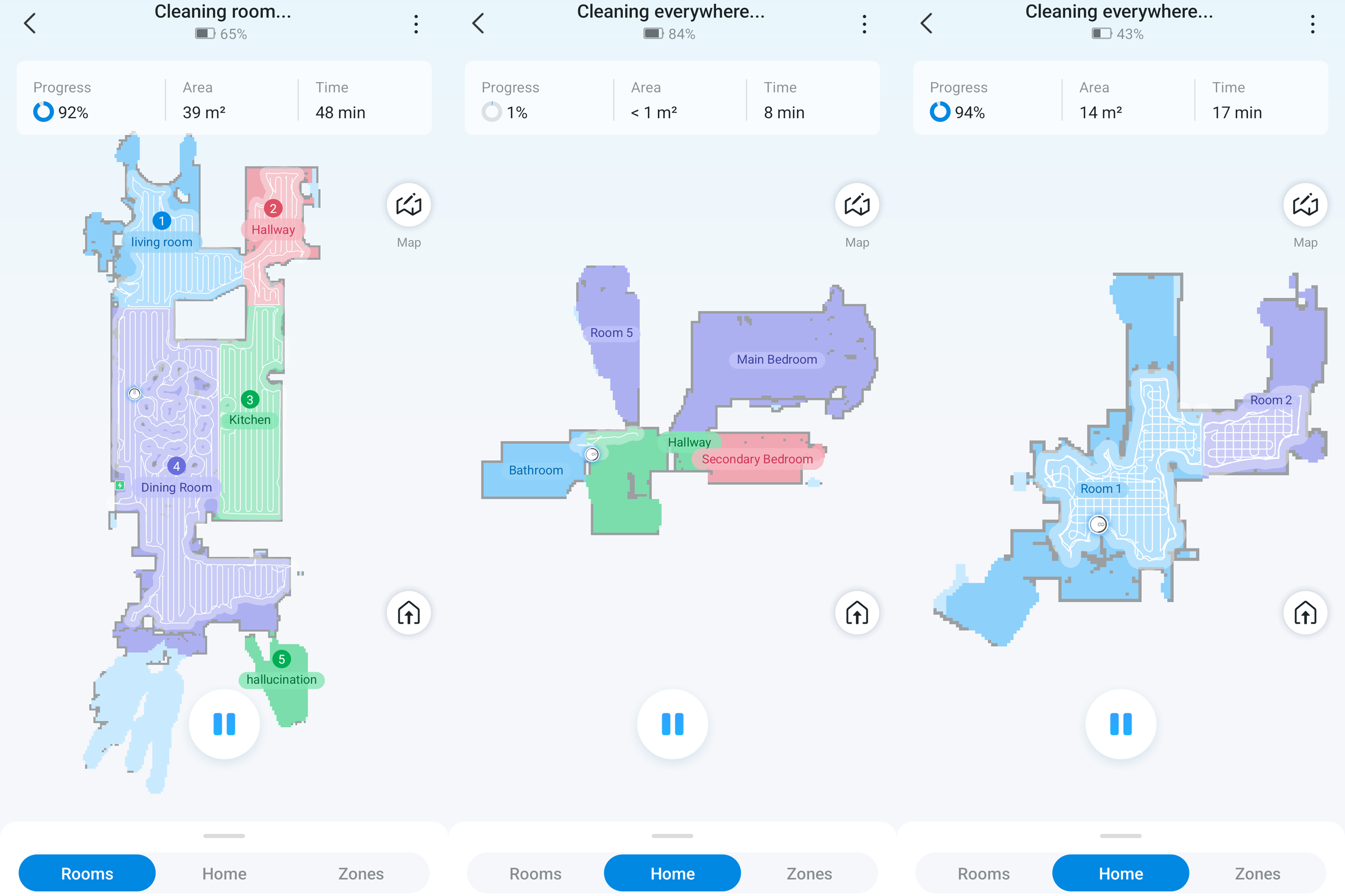Maps from a robot vacuum cleaner app