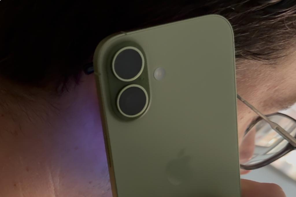 iPhone 17 against the ear during a phone call