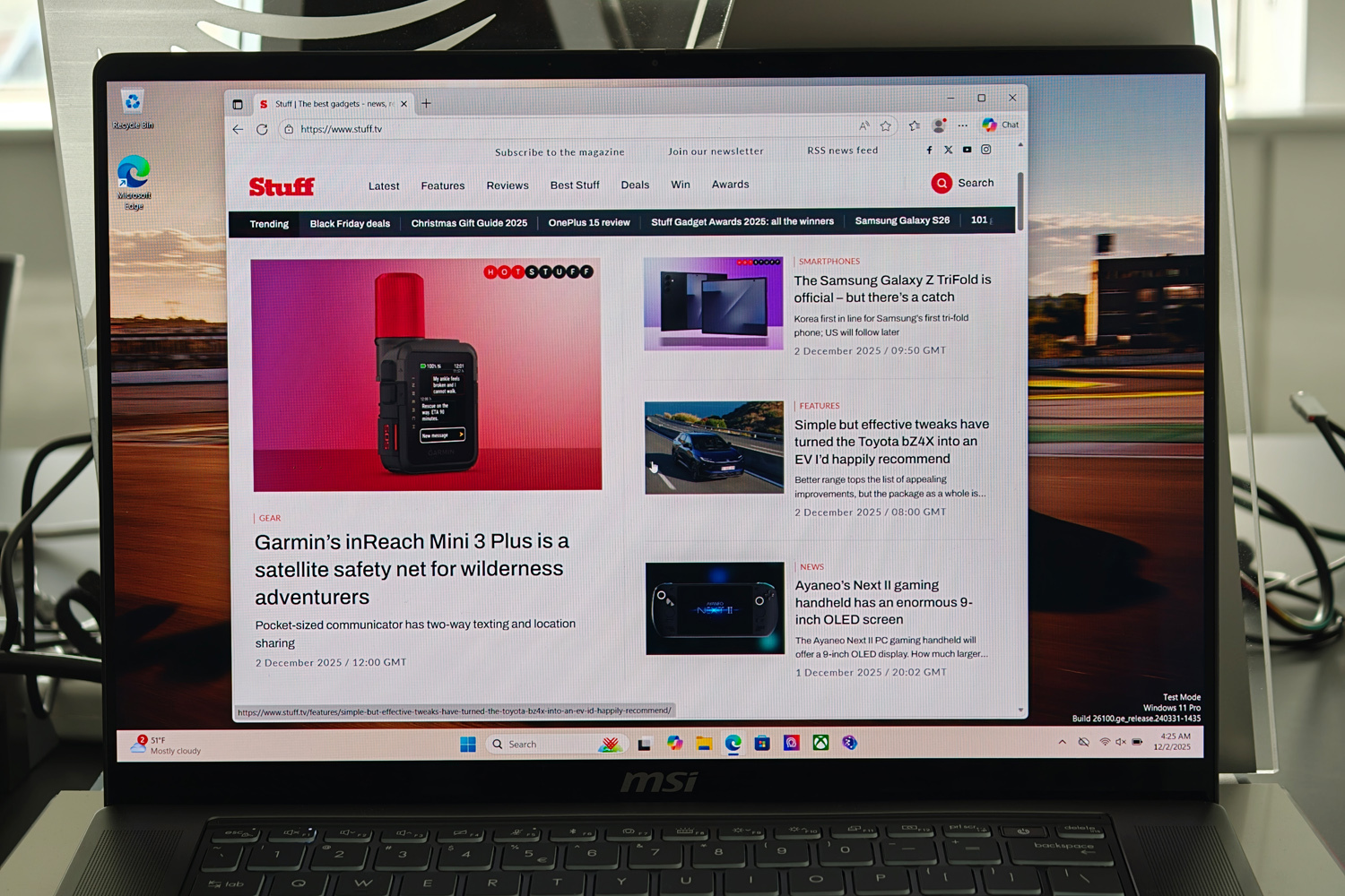 MSI Stealth 16 AI+ CES 2026 screen