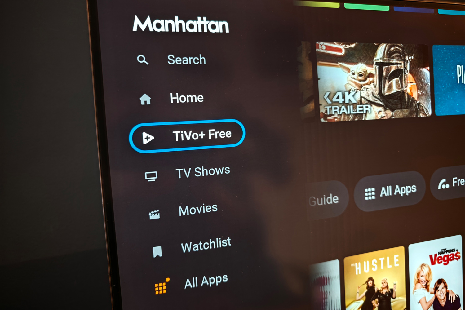 Manhattan Aero 4K TV Streamer with Freely review TiVo menus