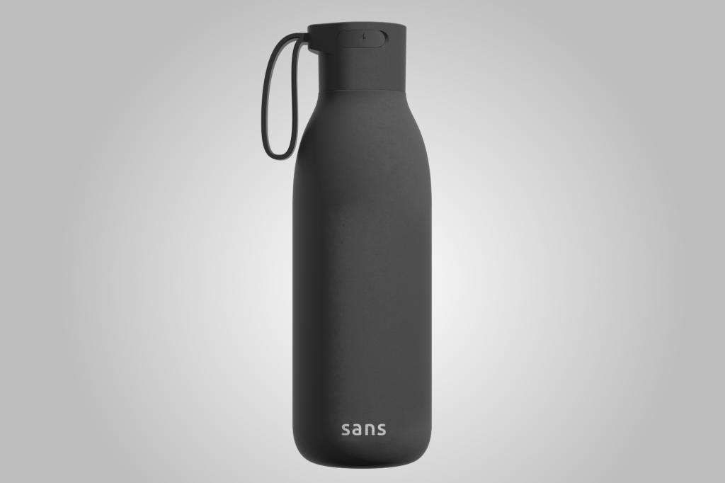 Sans Self Cleaning water bottle on gradient background