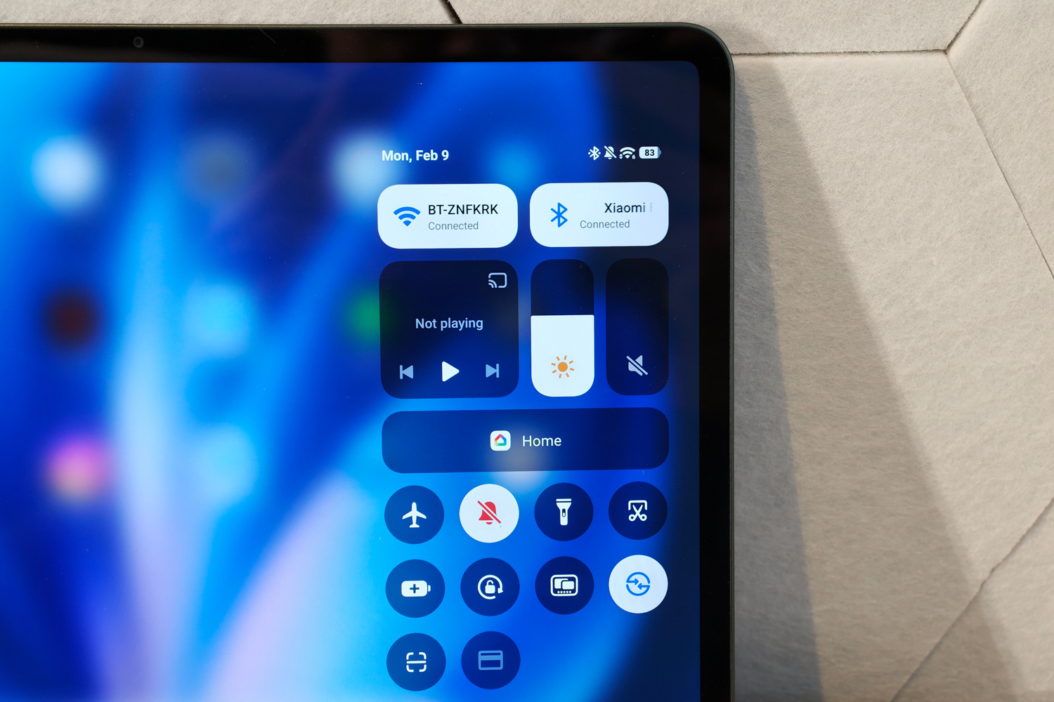 Xiaomi Pad 8 review quick settings